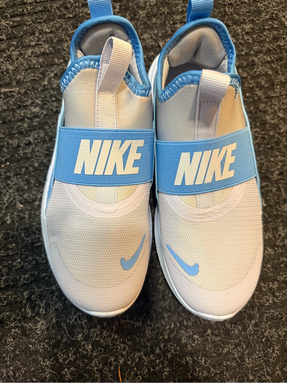 Nike Kids Slip-On Sneakers in Light Blue and White